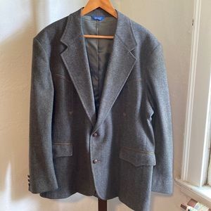 Pendleton Sport Coat Tweed Herringbone Virgin Wool Western Blazer Two Button